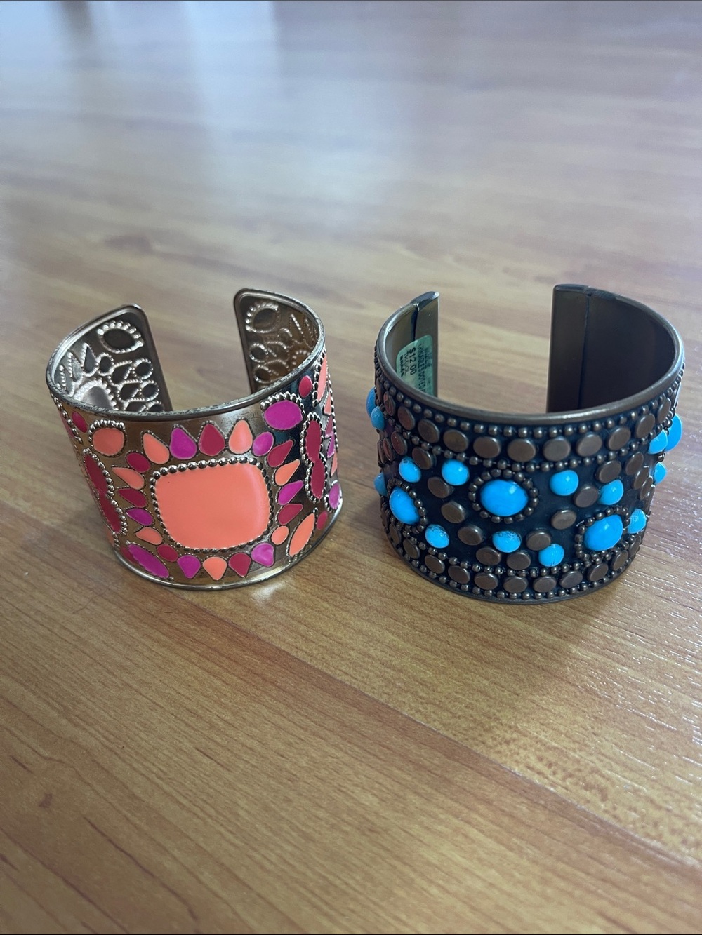 Fashion Cuff Bracelet - Coral & Turquoise Color Options